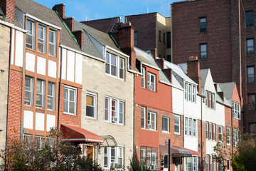 Row of Brick Homes in Astoria Queens New York