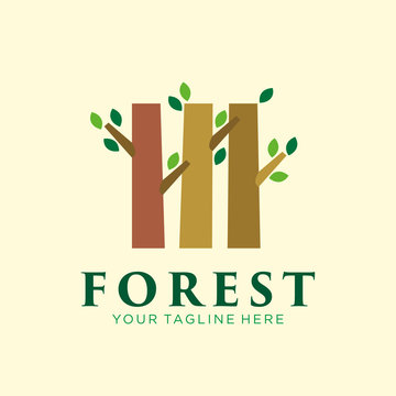 tree logo design with tree trunk and leaves concept design vector template. eco company logo. forest Garden logo. nature conservation logo.
