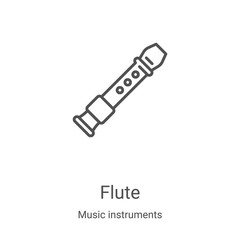 flute icon vector from music instruments collection. Thin line flute outline icon vector illustration. Linear symbol for use on web and mobile apps, logo, print media © MacroOne
