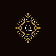 luxury monogram letter Q logotype. premium brand icon. elegant alphabet/initial frame design vector. can be used for beauty industry, cosmetics, salon, boutique, spa, company, corporate, etc.