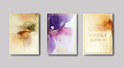 liquid marble with gold. flyer, business card, flyer, brochure, poster, for printing. trend vector