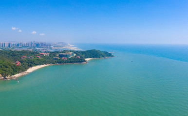 Panorama of Guantouling National Forest Park in Guangbei Hai City, China
