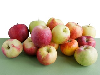 multicolor tasty apples from orchard
