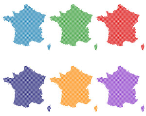 Karten von Frankreich auf einfachem Kreuzstich