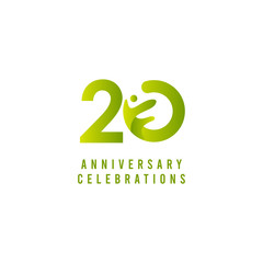 20 Years Anniversary Celebration Vector Template Design Illustration