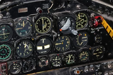 Blackout roller blinds Old airplane cockpit of a war plane, old plane