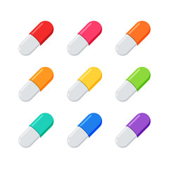 a set of Capsules with nine different color