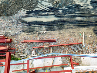 Aerial view of a construction site
