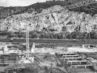 Fototapeta premium Aerial view of a construction site