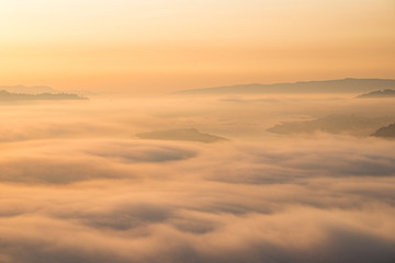 beautiful  sunrise at Phu Huai I San viewpoint