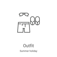 Outfit icon vector from summer holiday collection. Thin line Outfit outline icon vector illustration. Linear symbol for use on web and mobile apps, logo, print media