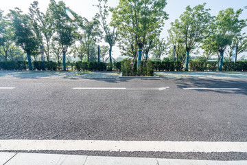 modern building and beautiful city park