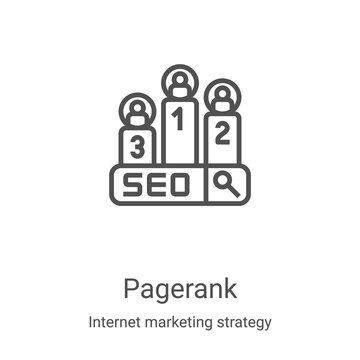 pagerank icon vector from internet marketing strategy collection. Thin line pagerank outline icon vector illustration. Linear symbol for use on web and mobile apps, logo, print media