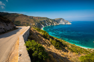Kefalonia, Cephalonia landscape. Greece landscape and azure water.