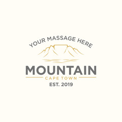 Cape town mountain logo design vector template, company, business, corporate sign