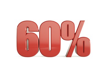 3D illustration 60 Percent Discount with background