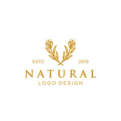 beautiful feminine brand design vector. floral/botanical icon with hand draw flower concept. beauty industry, cosmetics, salon, boutique, business symbol icon