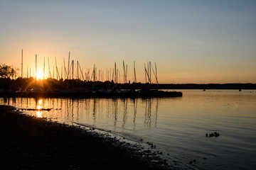 Fototapeta premium Sonnenuntergang am Starnberger See