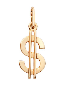 Finance Style Gold Pendant Isolated On White