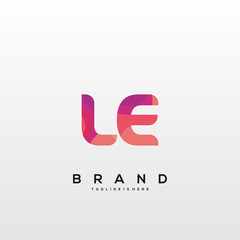 Initial letter LE logo with colorful, letter combination logo design for creative industry, web, business and company. - Vector - obrazy, fototapety, plakaty