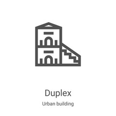 duplex icon vector from urban building collection. Thin line duplex outline icon vector illustration. Linear symbol for use on web and mobile apps, logo, print media - obrazy, fototapety, plakaty