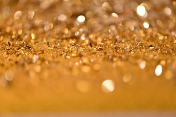Abstract Gold Glister Background Christmas lights ,Abstract Blurred Bokeh Holiday festive background made with new year backdrop
