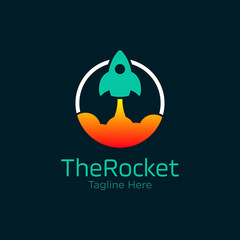 rocket logo design vector template. innovation icon. science icon. discovery icon.