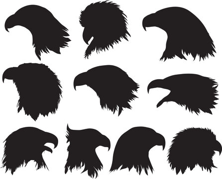 eagle head silhouette vector, eagle head icon, eagle head mascot