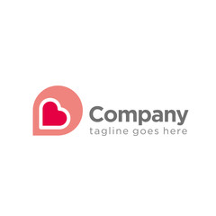 simple love logo icon with letter D concept template. company logo. heart logo.