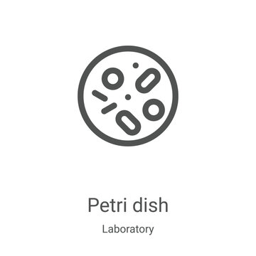 petri dish icon vector from laboratory collection. Thin line petri dish outline icon vector illustration. Linear symbol for use on web and mobile apps, logo, print media
