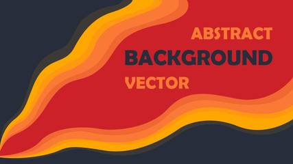 Vector abstract background in flat style. Contrasting colors, red, orange and dark gray, resembles a flame. Suitable for banners, web, social networks, printing.