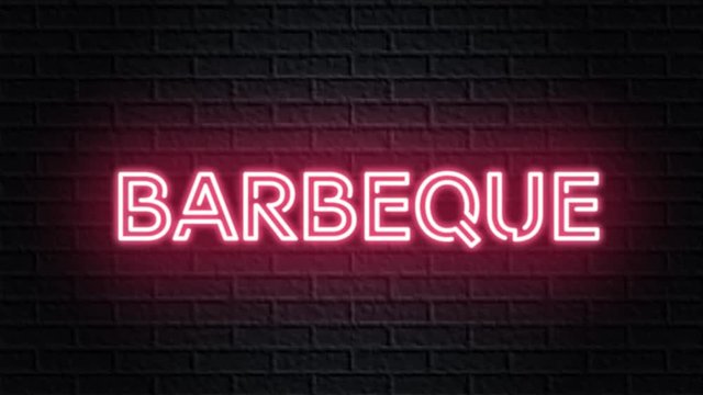 red neon video animation barbeque