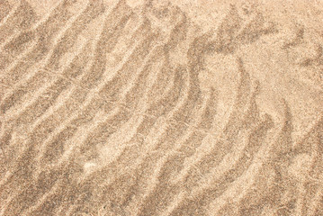 Fototapeta na wymiar rippled sand texture at the beach, abstract textured background. beach sand