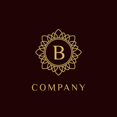 luxury monogram letter B logotype. premium brand icon. elegant alphabet/initial frame design vector. can be used for beauty industry, cosmetics, salon, boutique, spa, company, corporate, etc.