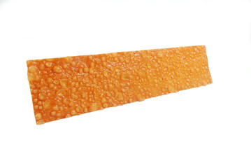 Seasoned crispy squid isolated on white background.(with Clipping Path).