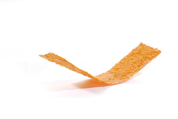 Seasoned crispy squid isolated on white background.(with Clipping Path).