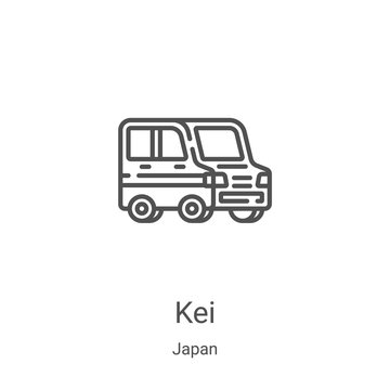 kei icon vector from japan collection. Thin line kei outline icon vector illustration. Linear symbol for use on web and mobile apps, logo, print media