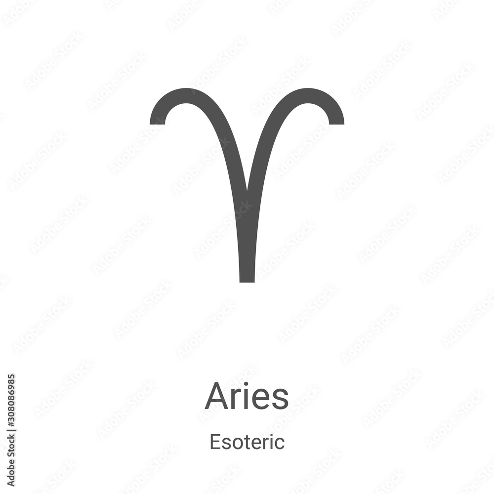 Wall mural aries icon vector from esoteric collection. thin line aries outline icon vector illustration. linear