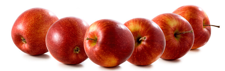 close-up isolated image of apples on a white background