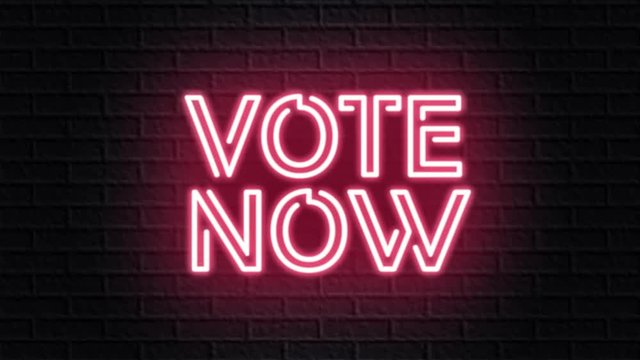 red neon video animation vote now