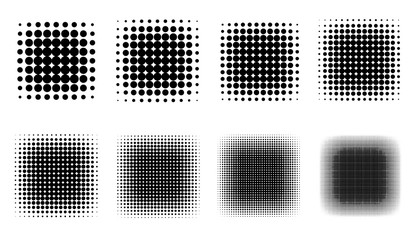 Halftone Set Placed on a white background Can expand, vector.