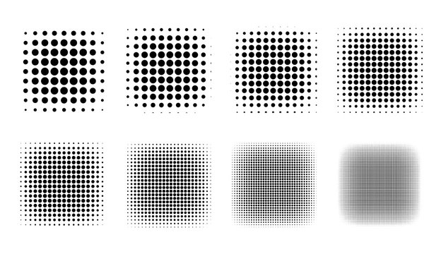 Halftone Set Placed on a white background Can expand, vector.