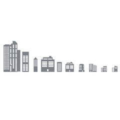 Buildings vector web sticker icons set on white background