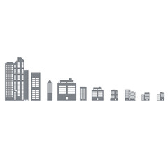 Fototapeta premium Buildings vector web sticker icons set on white background