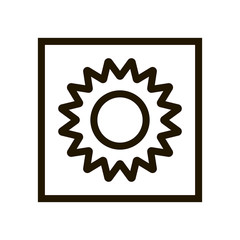 Simple sun vector icon on white background.