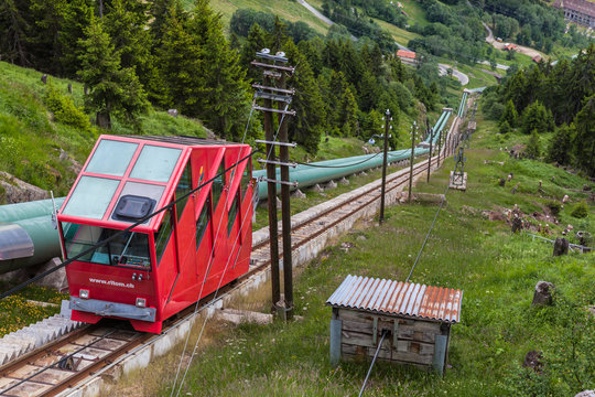 Funicular railway of Ritom in Ticino