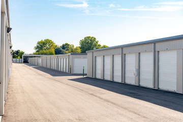 Rows of garages make up a ministorage unit place in Idaho