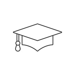 Graduation hat icon in flat style. Student cap vector illustration on white isolated background. University business concept.