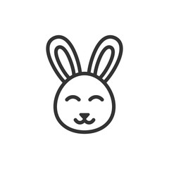 Rabbit icon in flat style. Bunny vector illustration on white isolated background. Happy easter business concept.