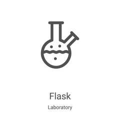 flask icon vector from laboratory collection. Thin line flask outline icon vector illustration. Linear symbol for use on web and mobile apps, logo, print media